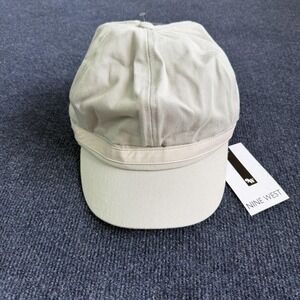 Nine West Hat Newsboy Cap Womens One Size Gray Cotton Twill Lined Casual